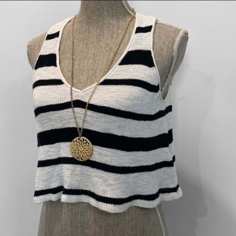 Striped Black and White Tank Top
